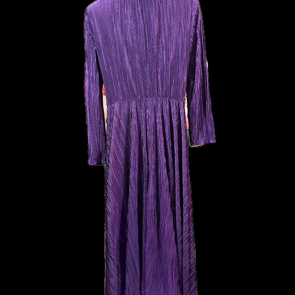 Purple Plisse Disco Maxi Gown - Picture 7 of 8